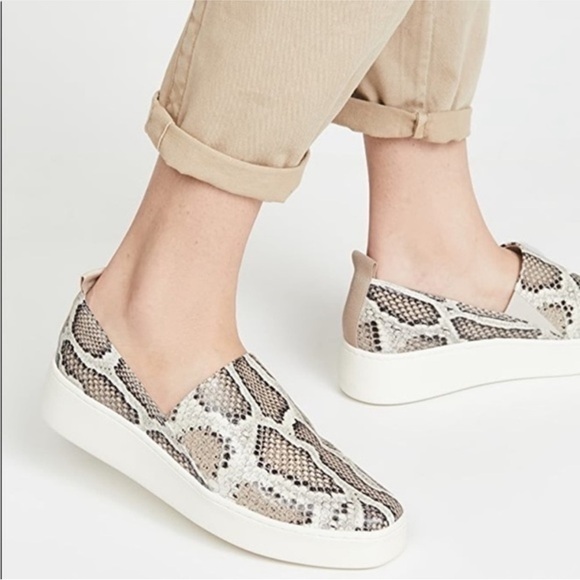 VINCE Saxon 2 Snake Embossed Platform Slip-On Sneakers - Picture 2 of 12